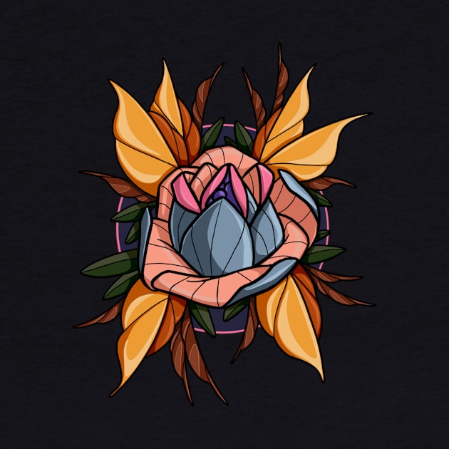 Neotraditional rose design by InkSmith